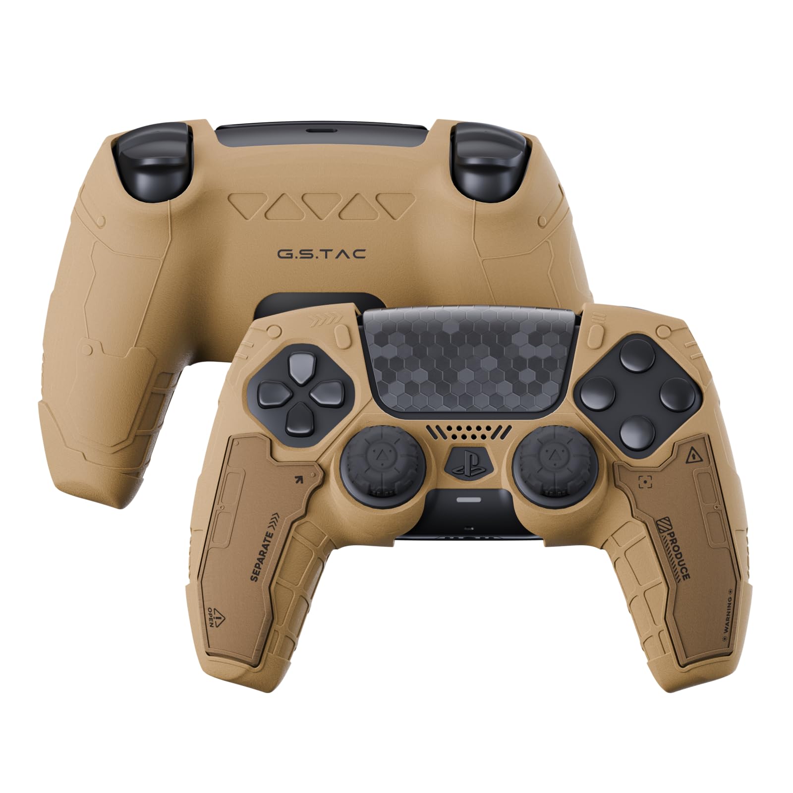 

Tactical PS5 Controller Skin Silicone Protective Cover Case for PS5 Wireless Controller with 2 Thumb Grip Caps and 2 Stickers Desert Yellow G.S.TAC
