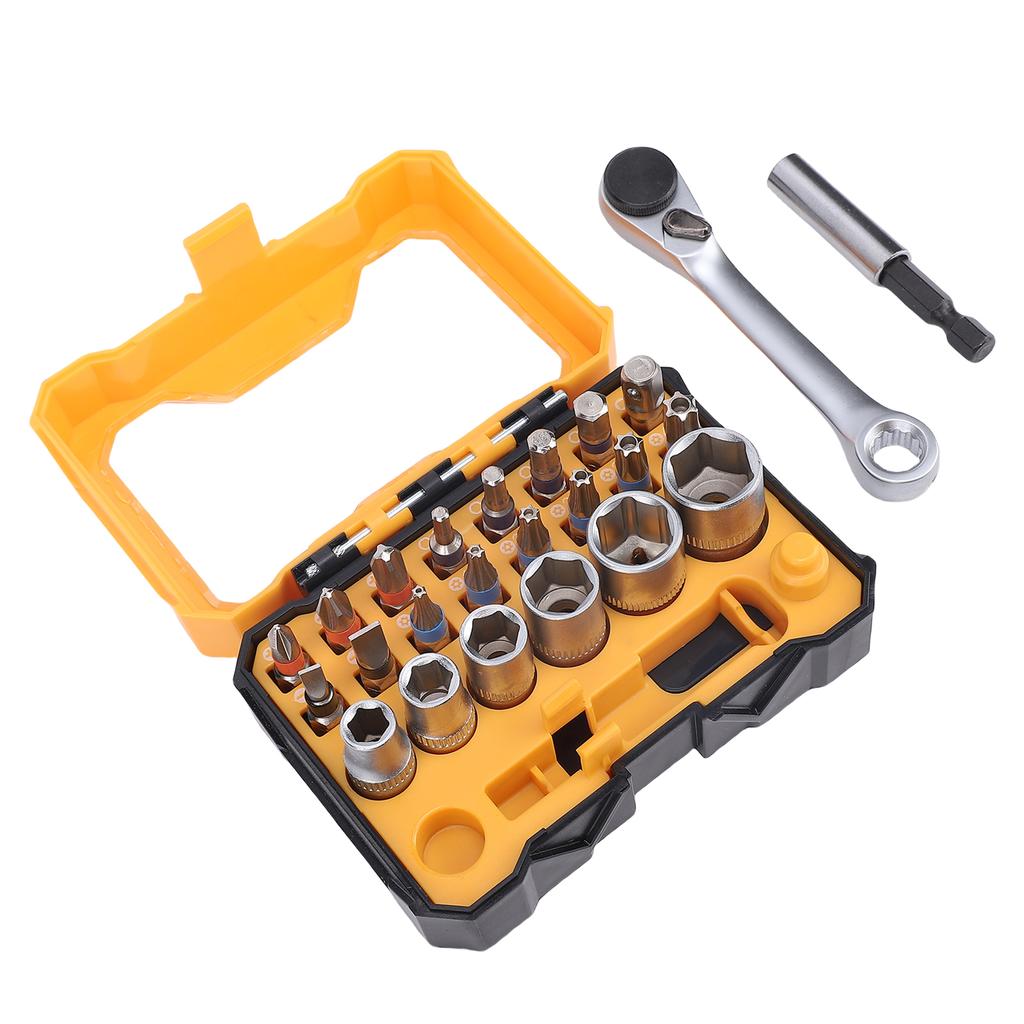 24Pcs Multi Function Ratchet Wrench Socket Screwdriver Set Double Headed Mini Ratchet Wrench Set for Furniture Assembly
