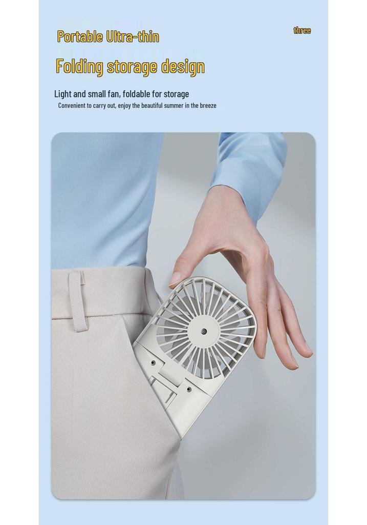 Ultra-thin Portable Neck Fan: Lightweight, Foldable, Rechargeable for Outdoor, Makeup, and Travel Use
