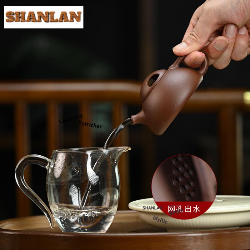 130ml Creative Yixing Purple Clay Teapots Pure Handmade Cow Lid Pot Raw Ore Mud Kettle Chinese Zisha Tea Set Tea Ceremony Gift