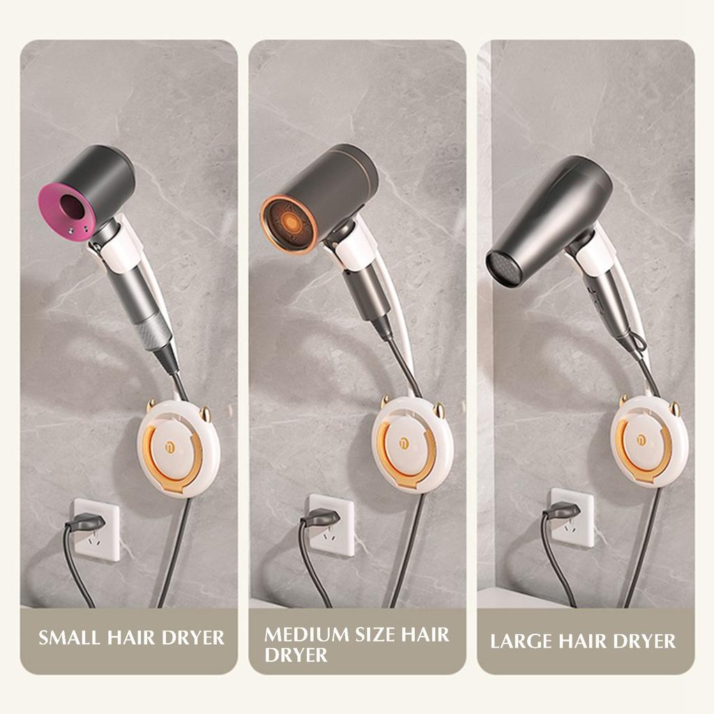 Hands Free Hair Dryer Holder Stand for Lazy People with ABS Material and Wall Mount Design Compatible with Most Hair Dryers