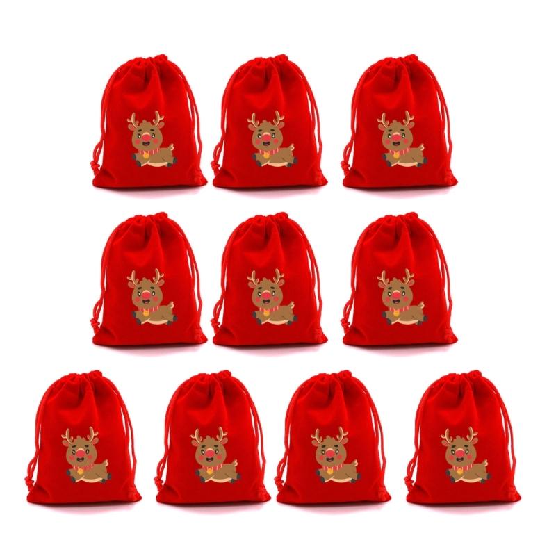 10Pcs Practical Drawstring Storage Pouches Jewelry Packaging Case for Holiday