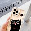 Black Cat Pattern Soft TPU Phone Case for iPhone 17 Air 16 15 14 Pro Max Plus 13 12 Mini 8 7 X Xs Back Cover