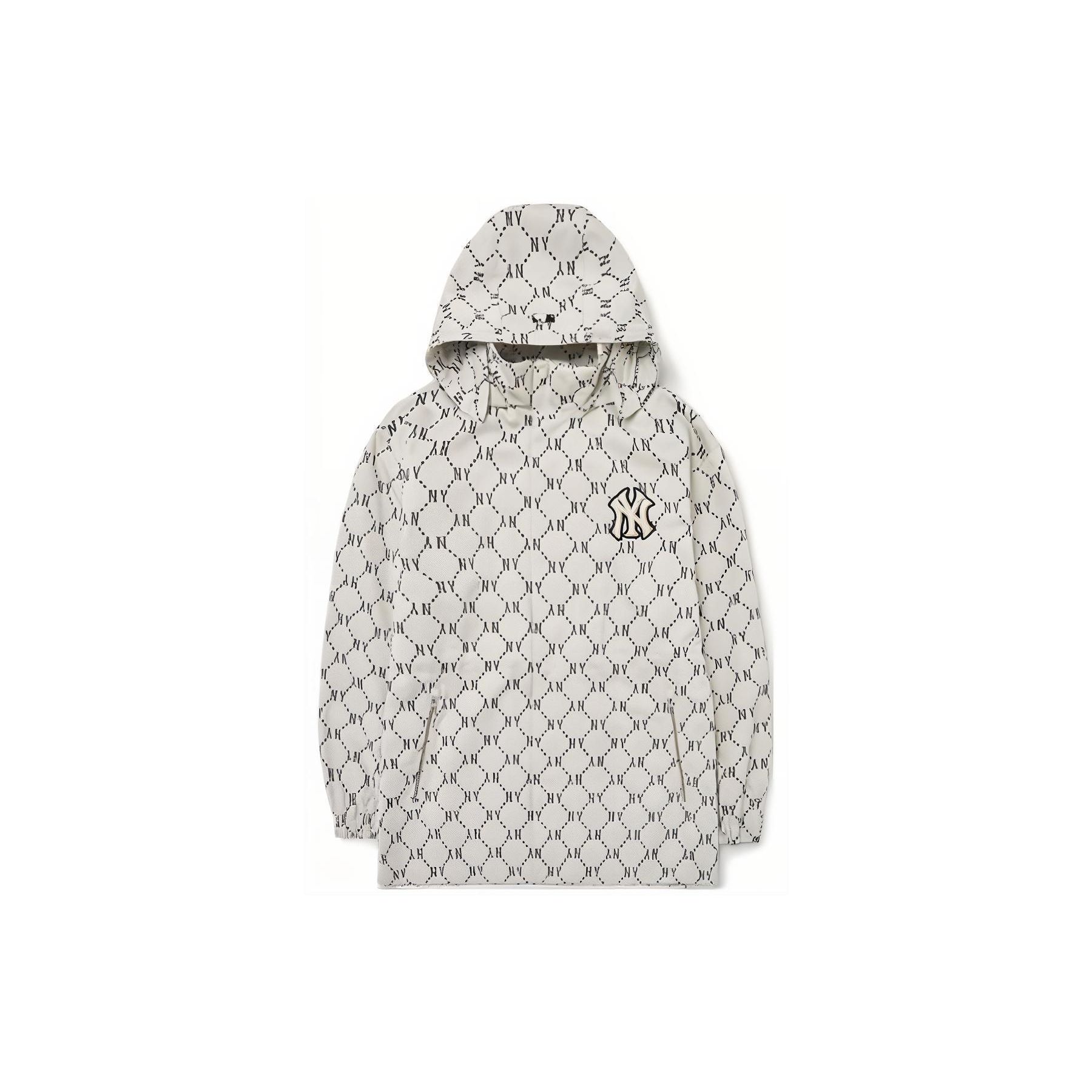 MLB New York Yankees Logo Print Pullover Hoodie Jacke Unisex Jacken Cremefarben 3AWJM0124-50CRS M