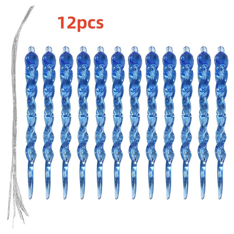 

12 шт. Прозрачные хрустальные елочные украшения Сосульки Украшения для праздничного и зимнего оформления вечеринки Праздничные украшения синий