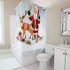 TU Christmas Shower Curtain Santa Claus Reindeer Holiday Festive Bathroom Decor Xmas Pattern Waterproof Home Textile Gift