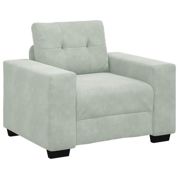 VidaXL Fauteuil Gris clair 60 cm Velours, canapé simple, canapé confort, fauteuil TV, canapé, siège de canapé, canapé relax, 4105098