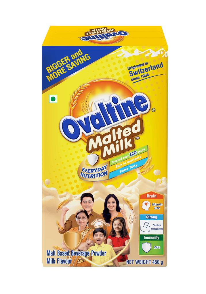 OVALTINE Malted Health Drink Milk Powder, Health Drink for Kids & Adults, Malt Based Nutrition Drink with Vitamins & Minerals, Easy Mix Milk Powd