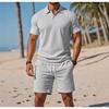 Sommer Neues Herren POLO-Shirt Anzug Lässig Sportlich Vielseitig Schlank Kurzärmelig Shorts Mode Anzug