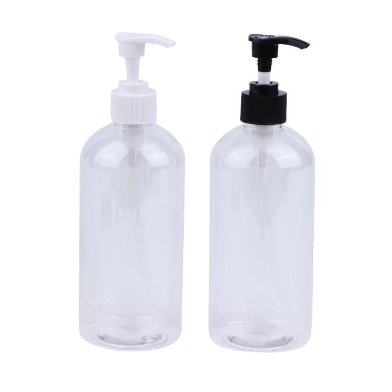 500Ml Refillable Pump Bottles Clear White Plastic Liquid Dispensing Bottle For Lotion Shampoo Soap Body Wash Travel Use