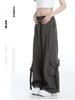 Southeast Asia Exclusive: Women's American Street Style Cargo Pants with Large Pockets and Ribbons