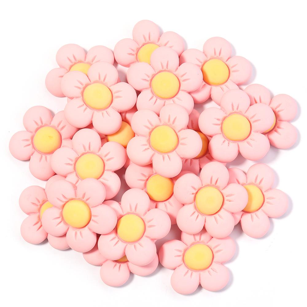 20pcs Flatback Resin Flowers Colorful Cute Flower Cabochon Scrapbooking For Home Decor DIY Crafts Clothing Hairpin Accessories
