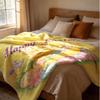 1pc Easter Bunny Egg Print Blanket - Soft Warm Polyester Spring Design for Naps Camping Travel Office Decor