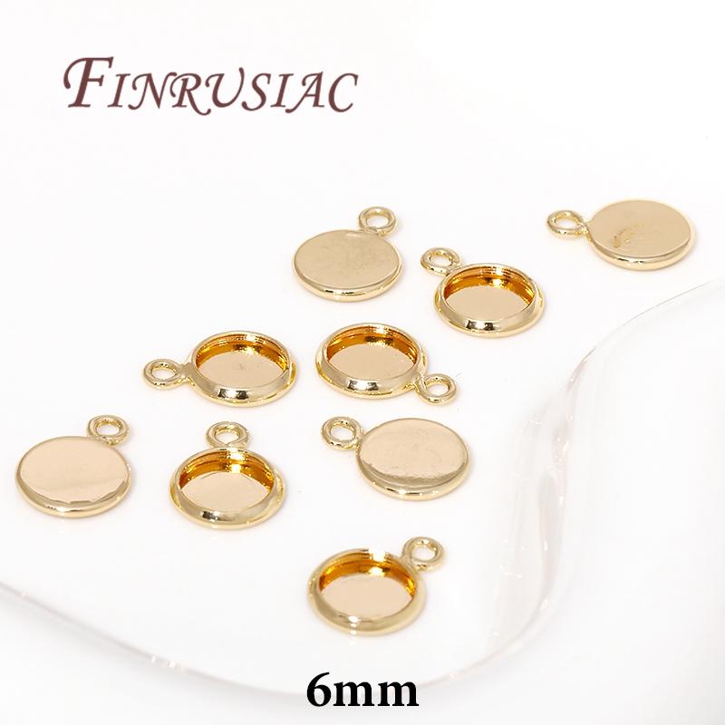 6/8/10mm Cabochon Base Tray Bezels Blank Setting For DIY Blank Pendant Trays Supplies For Jewelry Making Accessories
