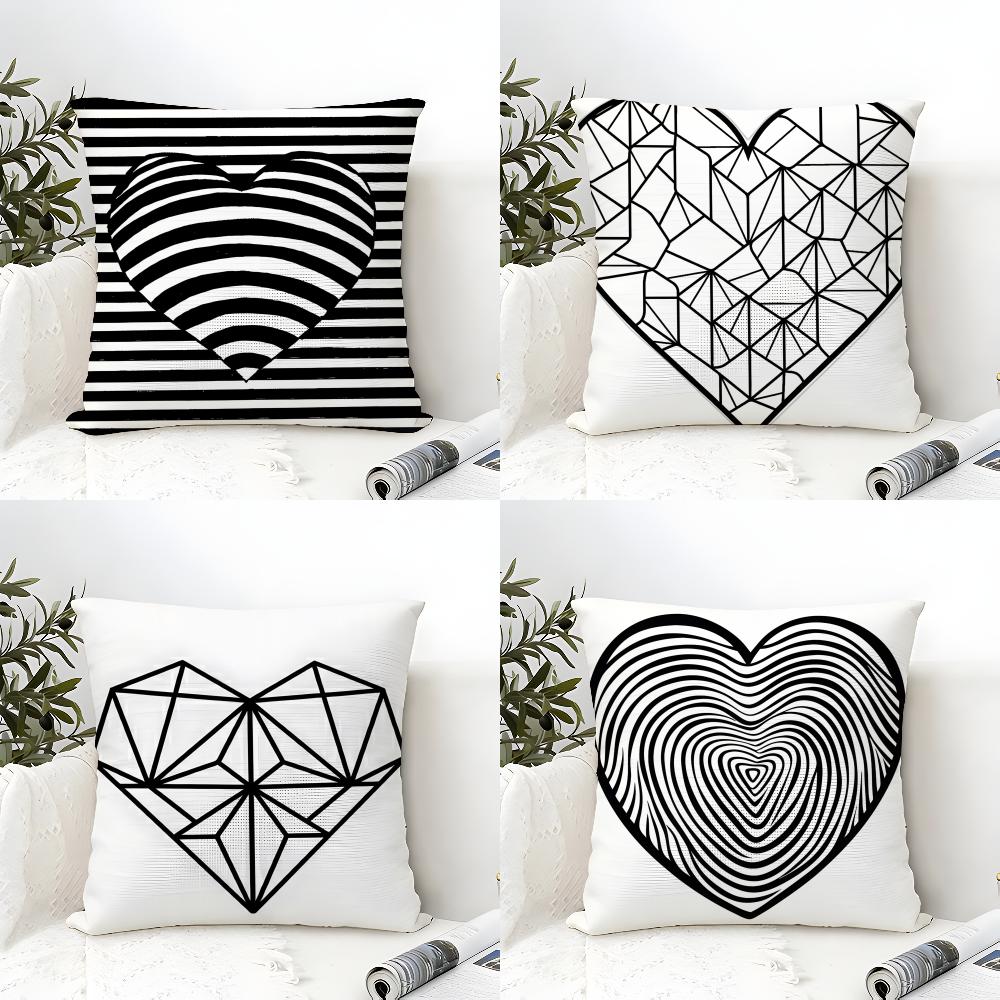Geometric Heart Decor Pillow Case linen pillow case sofa home decor cushion cover cushion cove