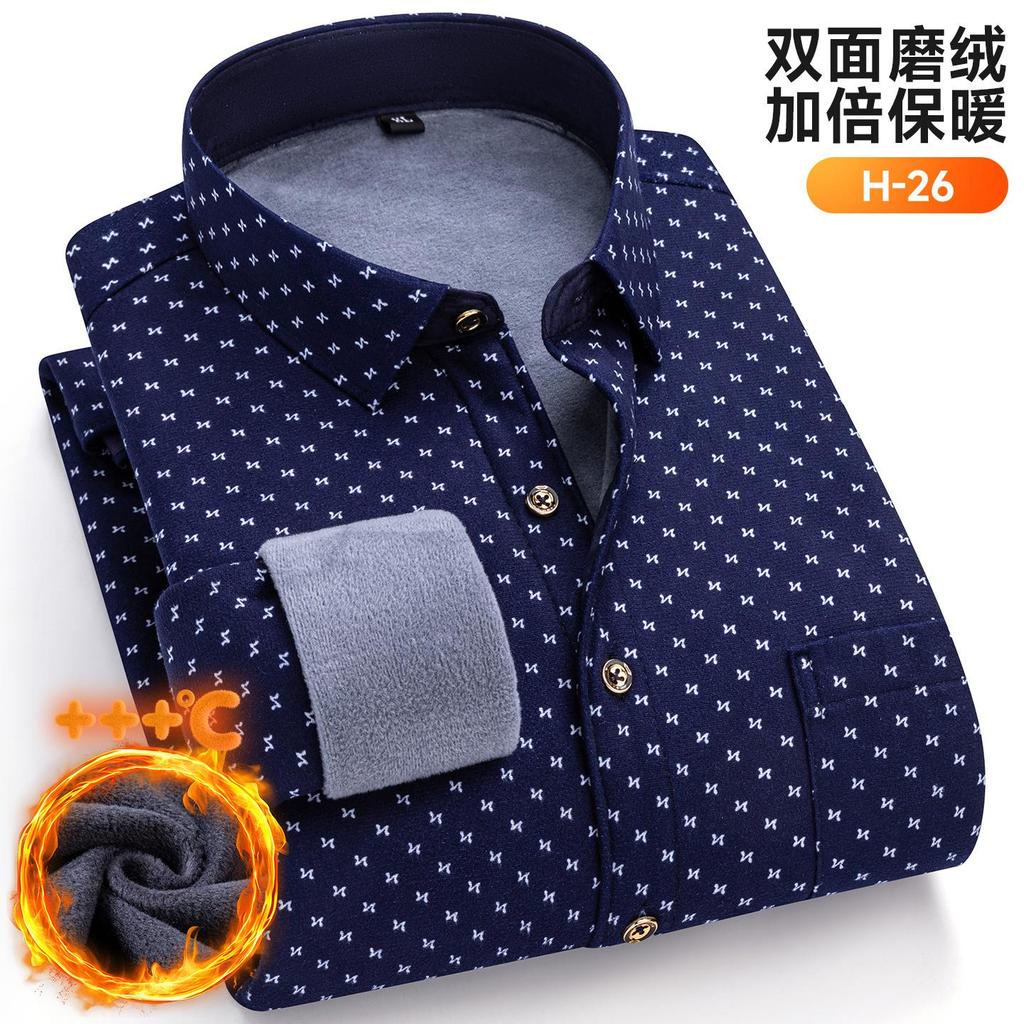 New Plus Size 8XL 7XL 6XL Men's Shirt Autumn Winter Fleece Thickened Warm Long Sleeve Plaid Business Casual Slim-fit Man Clothes