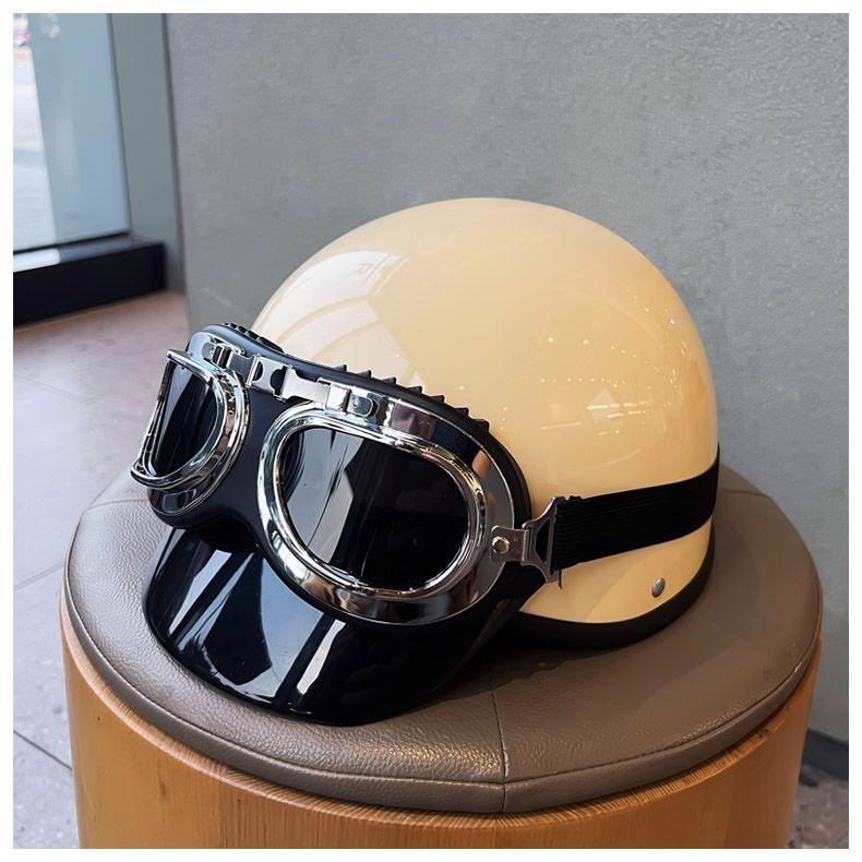 Retro Half Helmet Lightweight Summer Electric Vehicle Helmet Hard Hat Unisex