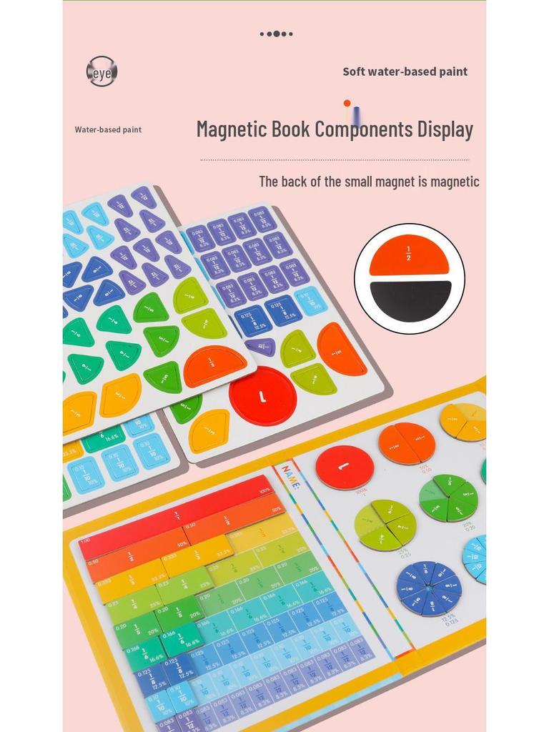 Magnetyczne klocki ułamkowe i geometryczne Tangram: Edukacyjne Puzzle dla Dzieci