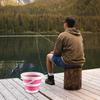 PINK Portable folding bucket, silicone plastic car bucket, children's outdoor fishing bucket, travel home multifunctional bucket