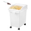 Ingredient Bin, 20.8 L Capacity Ingredient Storage Bin, PP Material Flour Bins On Wheels, White Shelf Ingredient Bin with Scoop and Sliding Lid