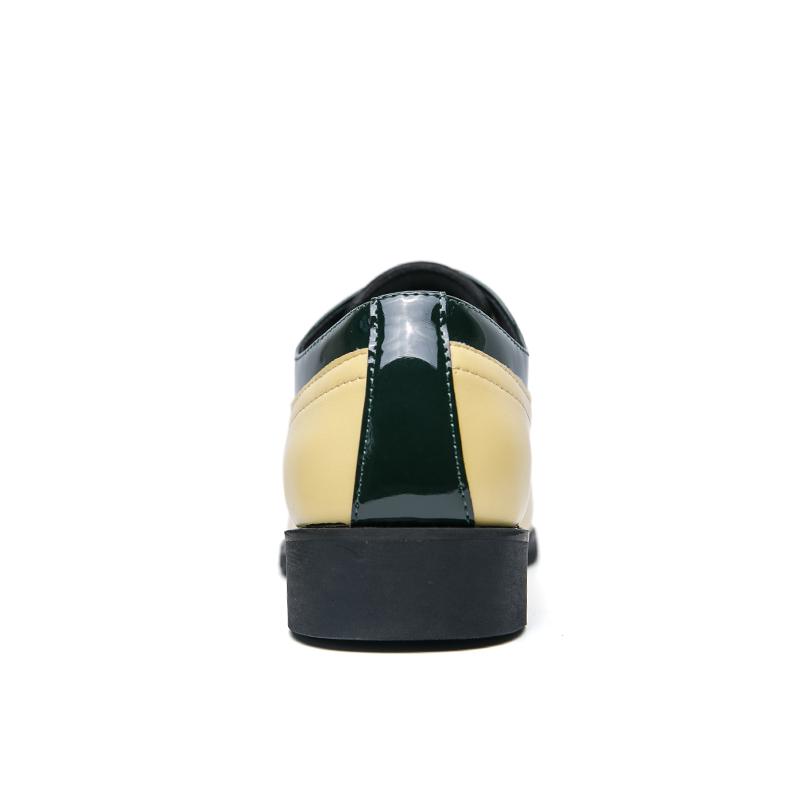 Men’s Derbys Dress Formal Business Leather Shoes Men Retro Tuxedo Wedding Blazers Saddle Color Shoes Over Sized