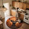 Vintage Sunset Deer Head,Round Area Rug,Carpet Rug for Living Room Bedroom Sofa Playroom Decor,Non-slip Floor Mat
