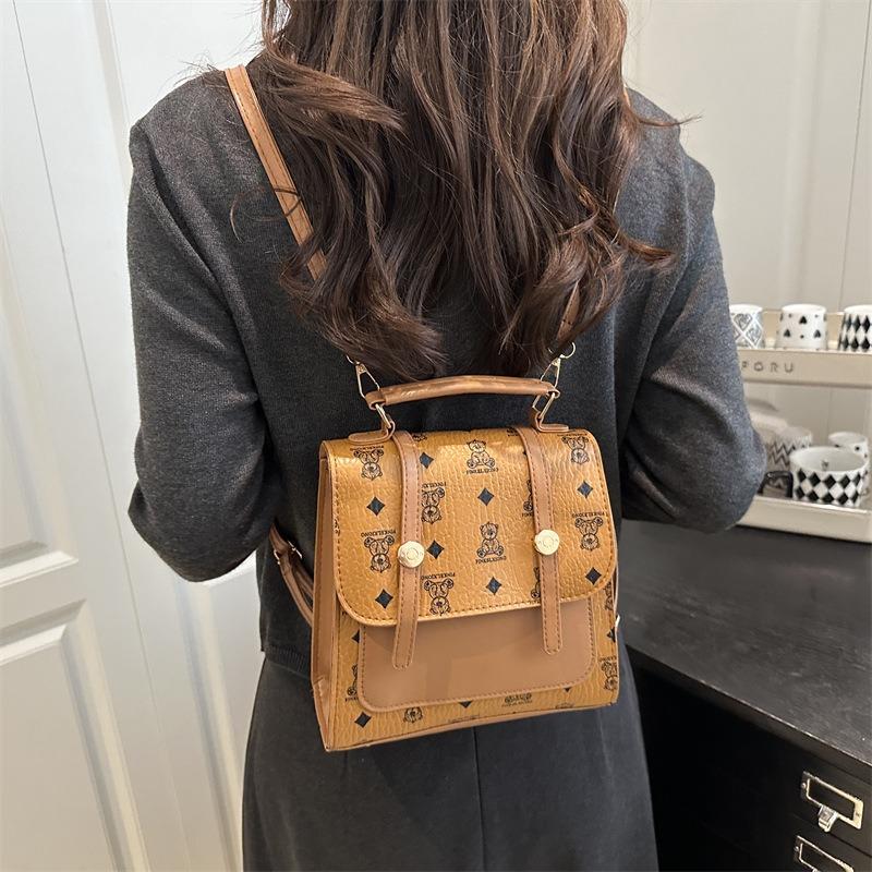 New Niche Simple Trend Student Class Small Backpack Women's Bag Retro Fashion Printed Backpack