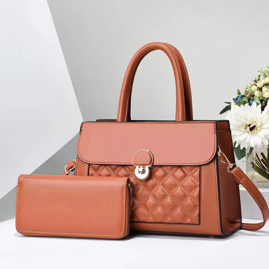 Korean Version Diamond-shaped Fashion Handbag New Simple Light Luxury Son Mother Single Shoulder Bag Tide All Matching Texture Crossbody Bag