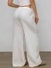 2026 Women's Pure Cotton Loose Solid Color Elastic Waist Wide-Leg Casual Pants
