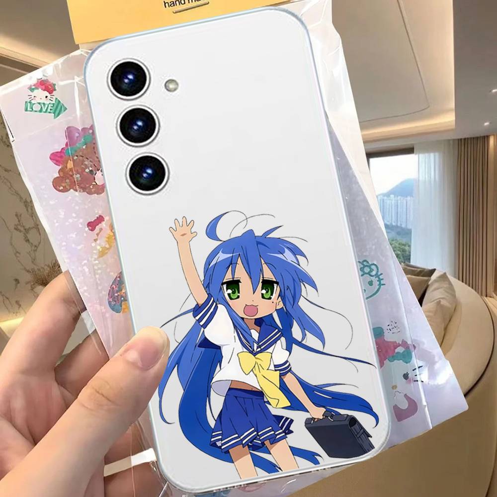 Kawaii Anime L-Lucky Star HD Clear Transparent Phone Case For Samsung Galaxy A52,A12,A51,S24,S23,S22ULTRA,S21 Edge,S20LITE,Plus,