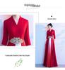 Women's Long Red Choir Performance Dress for Stage, Hosting, and Poetry Recitation Competitions - New Style Atmospheric Costume