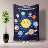 HD-bedruckte dünne Flanelldecke mit Cartoon-Figur Planeten. Ganzjahresgebrauch für Sofa, Betten, Wohnzimmer, Reise-Picknickdecke