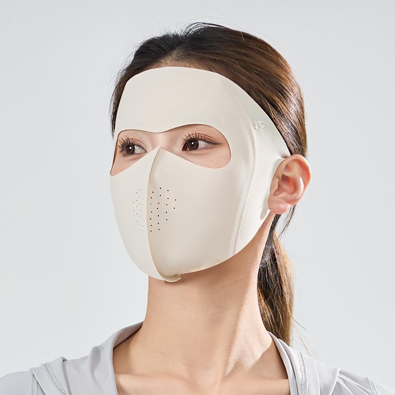 Women Summer Ice Silk Sun Protection Face Mask UV Protection Full Face Balaclava Cooling Face Cover