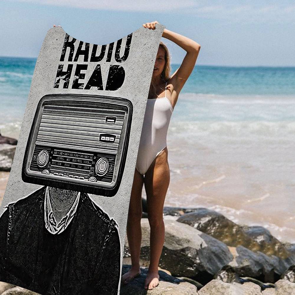 Rock Band Radiohead Bath Towel Microfiber Soft Water Absorbing Breathable For Girl Kids Decorative Cartoon Beach Towel
