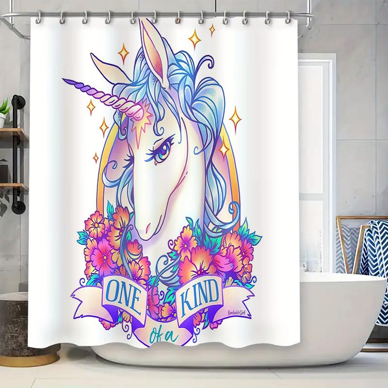 

Floral Shower Curtain Botanical Nature Plants Pattern Bathroom Decor Washable Waterproof Fabric Backdrop Home Textile W60H190(CM)-1 Pcs