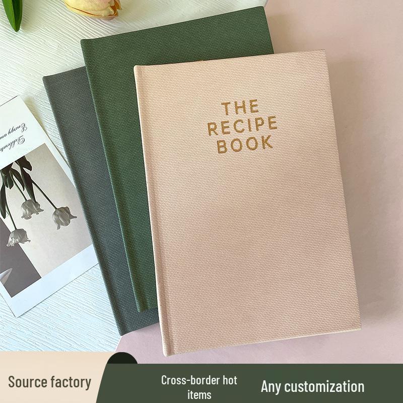 A5 Recipe Waterproof Cloth Texture Diary Hardcover Notebook For Kitchen Cooking Logs