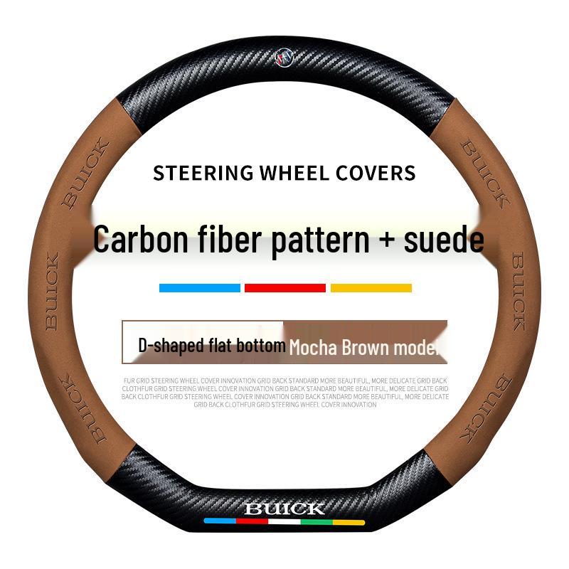 Buick Regal, Excelle, Envision, LaCrosse, GL8 Carbon Fiber Suede Steering Wheel Cover