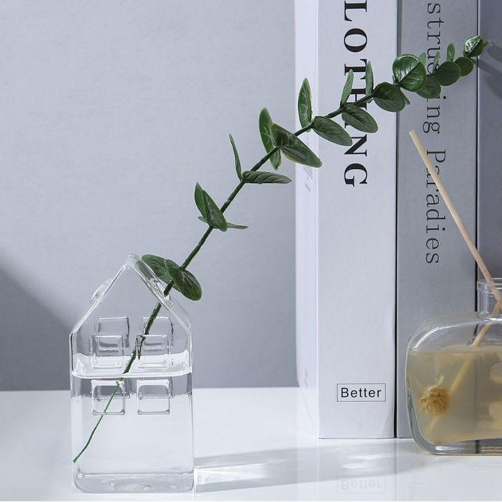 Polished House Glass Vase Glass Art Hydroponic Vase Ornament  Wedding Decor