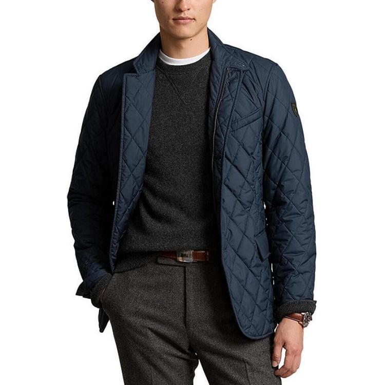 Polo Ralph Lauren Solid Color Long Sleeve Quilted Zip Collar Jacket Men Jackets Blue 710938508-001