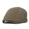 New Double-Embroidered Leather Patchwork Hat Cotton Men's Bent-Brim Beret Duckbill Cap