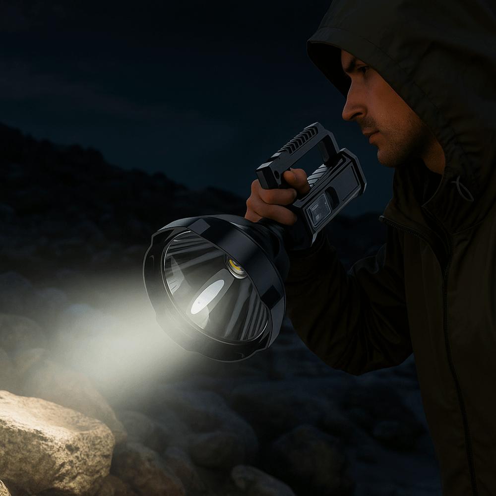Portable Strong Light Searchlight Waterproof Powerful Illumination LED Flashlight Mountable Bracket Handheld Operation