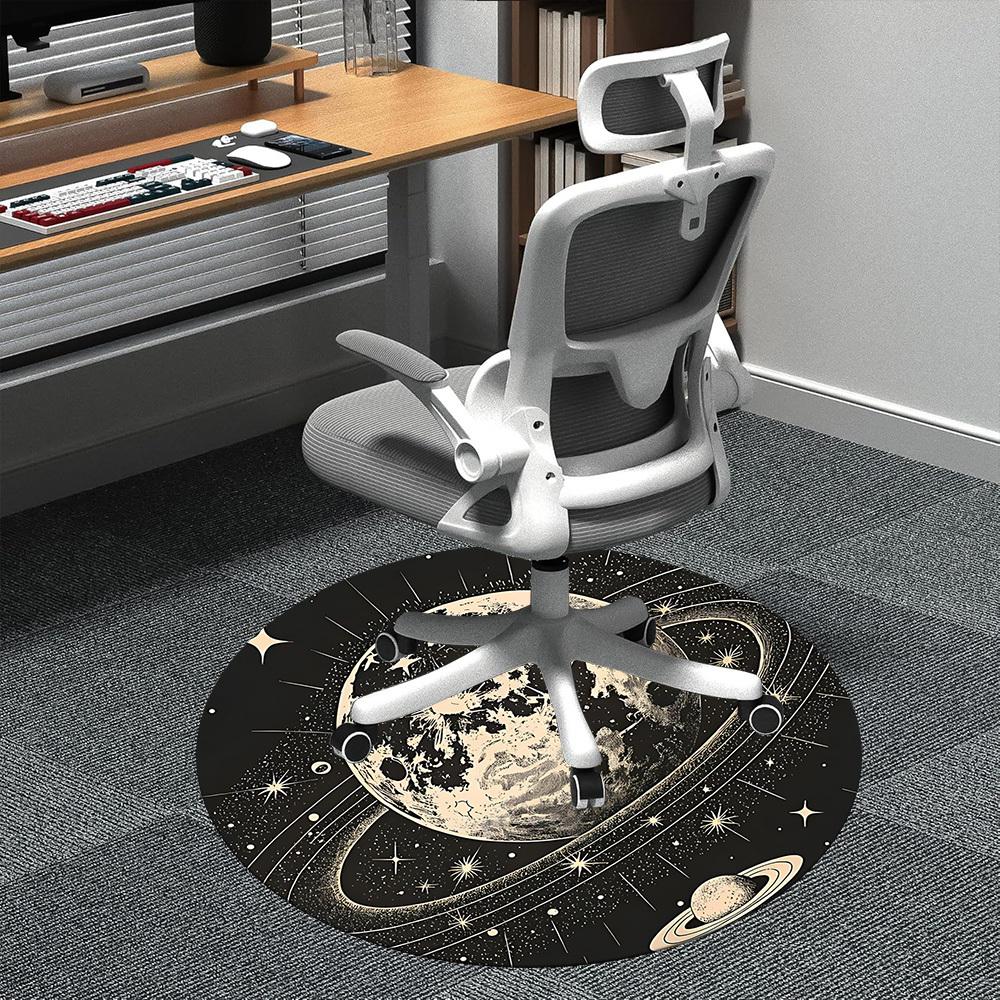 1pc Moon Saturn Office Round Area Rug, Indoor Mat Suitable ForOffice, Under Office Chairs Bedroom Living Room Home Decor, Room Deco,  n66
