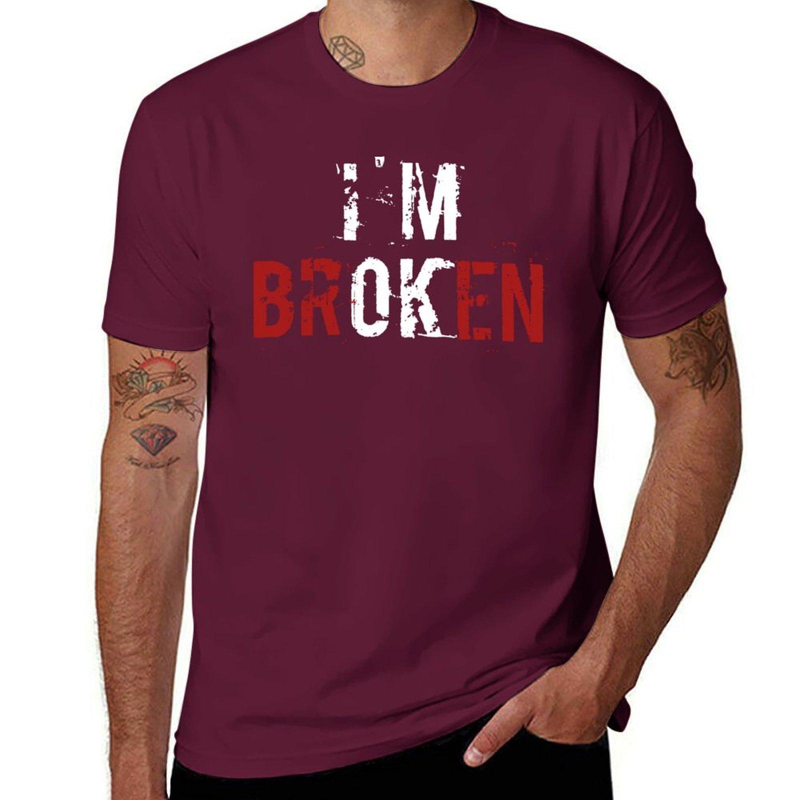 

Im Broken OK T-Shirt Short sleeve tee anime clothes men t shirt L