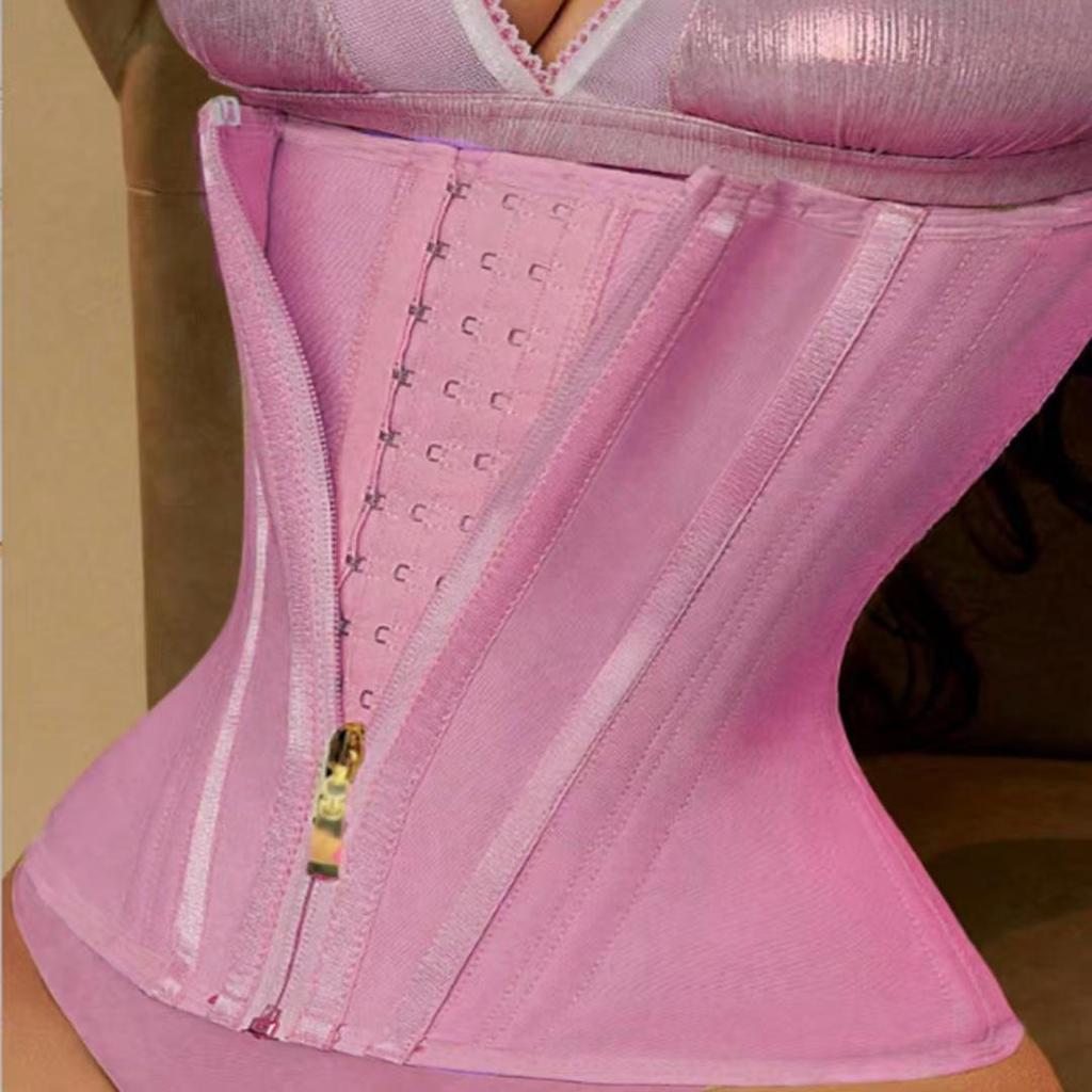 Waist Cincher Corset: Zipper, 9 Bones, Tummy Control Yoga Exercise Trainer