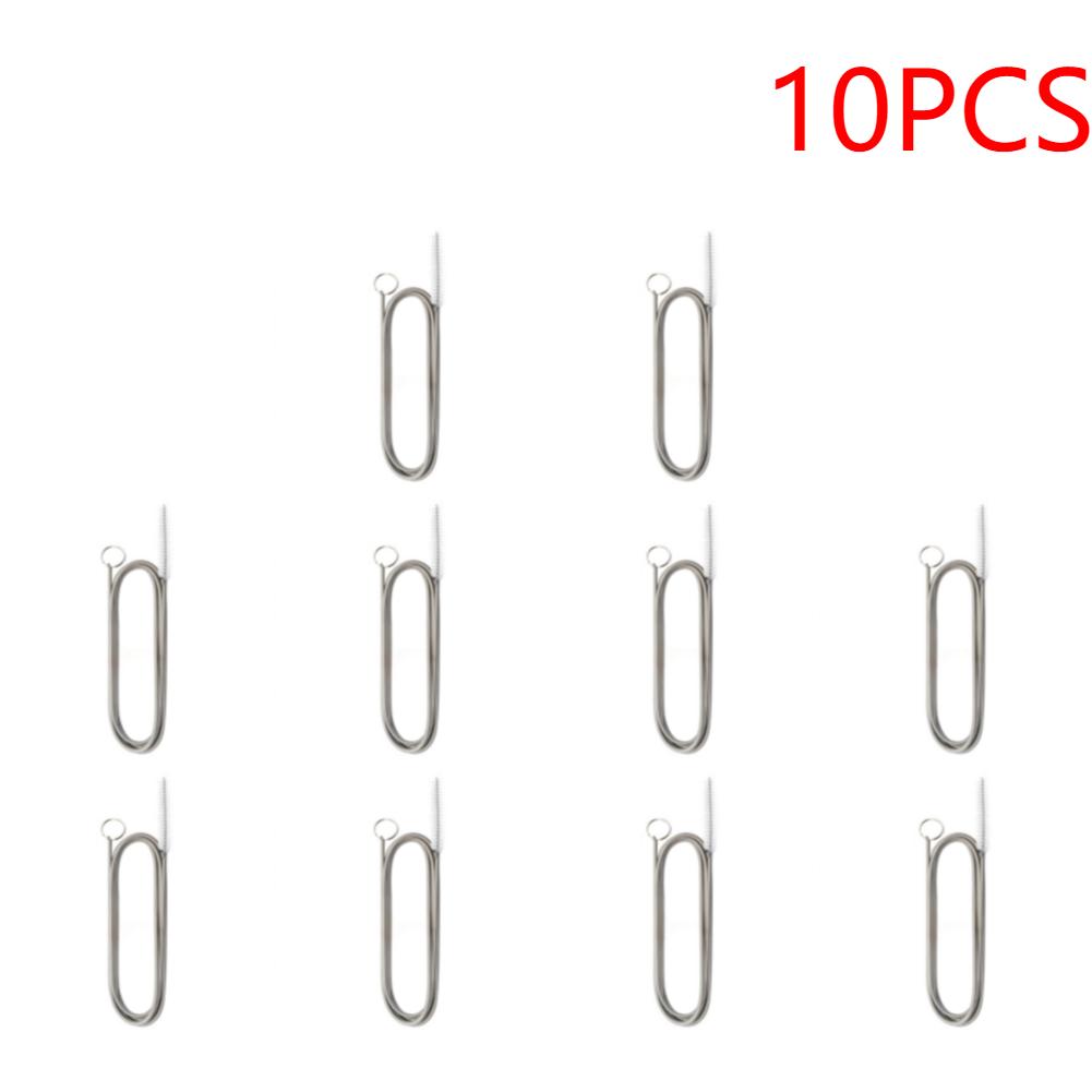 10/20PCS Long Refrigerator Cleaning Brush Stainless Steel Nylon Bristles Clean Refrigerator Drain Hole Unclogging Tool Household