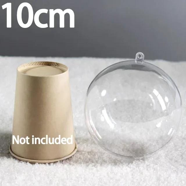 1/12PCS Christmas Hollow Balls Plastic Transparent DIY Ball Fillable Bauble Xmas Tree Hanging Ornaments Home Party Decor Gifts