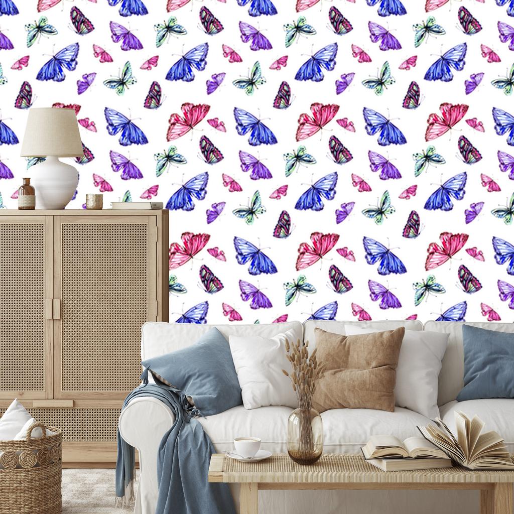 Colorful Butterflies Nature Wallpaper for Living Room and Bedroom 50x1000