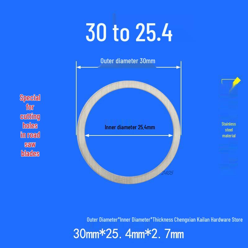 

Road Cutting Machine Saw Blade Center Hole Reducer Washer (50/60mm to 25.4/30/35mm)