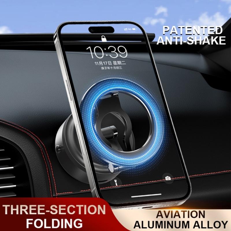 Electric Vacuum Magnetic Suction Phone Bracket with Strong Suction Cup for Navigation Driver Passenger Easy Installation