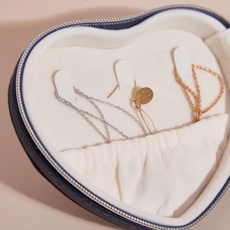 Custom High-end Heart-shaped Jewelry Box Jewelry Storage Box Earrings Bracelet Storage Box Jewelry Bag